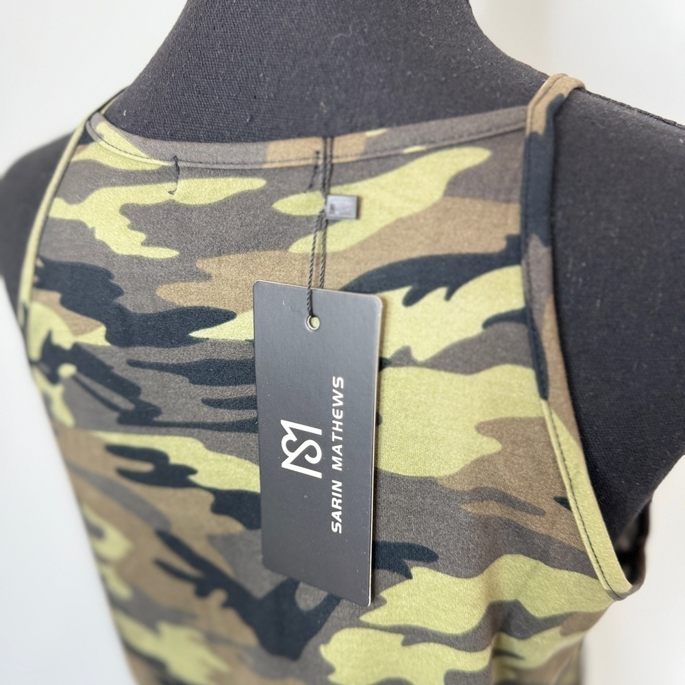 Sarin Mathews Women's High Neck Camo Tank Top (S) - Picture 7 of 9